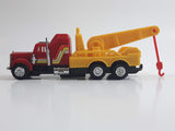 Unknown Brand Semi Tow Truck Red and Yellow Plastic Die Cast Toy Car Vehicle