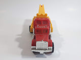 Unknown Brand Semi Tow Truck Red and Yellow Plastic Die Cast Toy Car Vehicle