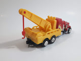 Unknown Brand Semi Tow Truck Red and Yellow Plastic Die Cast Toy Car Vehicle