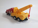 Unknown Brand Semi Tow Truck Red and Yellow Plastic Die Cast Toy Car Vehicle
