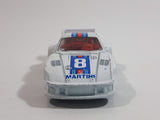 Vintage Porsche 935 Turbo Martini #8 White Die Cast Toy Race Car Vehicle with Opening Doors