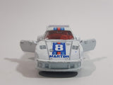 Vintage Porsche 935 Turbo Martini #8 White Die Cast Toy Race Car Vehicle with Opening Doors