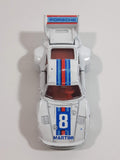 Vintage Porsche 935 Turbo Martini #8 White Die Cast Toy Race Car Vehicle with Opening Doors