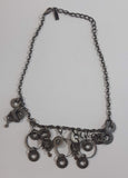 Vintage 1960s KIEN Canadian Designer Modernist Washer and Chain Metal 18" Long Necklace