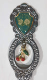 Vintage Vernon, B.C. Dogwood Flower with Hanging Cherries Charm Metal Spoon Souvenir Travel Collectible