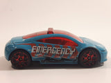 2014 Hot Wheels HW City Mitsubishi Eclipse Concept Car Blue Die Cast Toy Car Fire Dept Emergency Vehicle