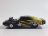 2002 Racing Champions NHRA Nitro Rods Drag Racing Series '70 Dodge Charger U.S. Army Black Green Yellow Die Cast Toy Race Car Vehicle with Opening Hood