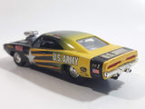 2002 Racing Champions NHRA Nitro Rods Drag Racing Series '70 Dodge Charger U.S. Army Black Green Yellow Die Cast Toy Race Car Vehicle with Opening Hood