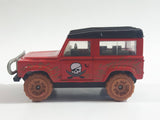2007 Matchbox Pirate Island Land Rover 90 Red and Black Die Cast Toy Car Vehicle