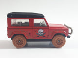 2007 Matchbox Pirate Island Land Rover 90 Red and Black Die Cast Toy Car Vehicle