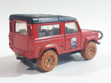 2007 Matchbox Pirate Island Land Rover 90 Red and Black Die Cast Toy Car Vehicle