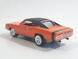 2009 Johnny Lightning Muscle Cars No. 488 1969 Dodge Charger R/T 440 Orange Die Cast Toy Car Vehicle with Opening Hood