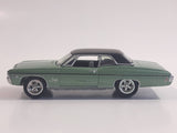 Johnny Lightning Muscle Cars No. 942 1968 Chevy Impala Satin Mint Green with Black Roof Die Cast Toy Car Vehicle with Opening Hood