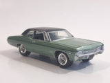 Johnny Lightning Muscle Cars No. 942 1968 Chevy Impala Satin Mint Green with Black Roof Die Cast Toy Car Vehicle with Opening Hood