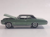 Johnny Lightning Muscle Cars No. 942 1968 Chevy Impala Satin Mint Green with Black Roof Die Cast Toy Car Vehicle with Opening Hood