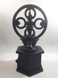 Paderno Antique Style Cast Iron Hand Wheel Coffee Grinder Mill with Black Hexagon Wood Shaped Base