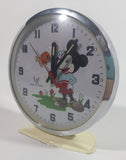 Vintage White Dove Mickey Mouse Style Animated Bird Windup Alarm Clock Made in China