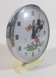 Vintage White Dove Mickey Mouse Style Animated Bird Windup Alarm Clock Made in China