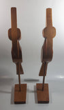 Pair of Vintage June, 1971 Wood Bird Sculptures 15 1/2" Tall Signed