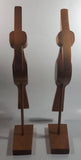 Pair of Vintage June, 1971 Wood Bird Sculptures 15 1/2" Tall Signed