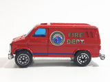 Welly No. 1112 Fire Dept. Emergency Service Van Red Die Cast Toy Car Vehicle
