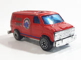 Welly No. 1112 Fire Dept. Emergency Service Van Red Die Cast Toy Car Vehicle