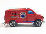 Welly No. 1112 Fire Dept. Emergency Service Van Red Die Cast Toy Car Vehicle