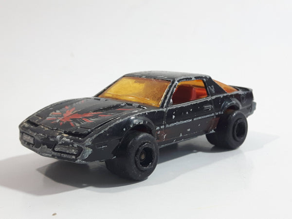 Vintage Majorette Pontiac Firebird Trans Am Black Die Cast Toy Car Vehicle w/ Opening Hood