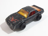 Vintage Majorette Pontiac Firebird Trans Am Black Die Cast Toy Car Vehicle w/ Opening Hood