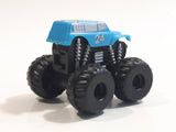 Unknown Brand Blue Monster Truck #24 Miniature Plastic Die Cast Toy Car Vehicle