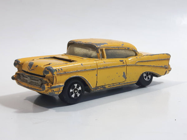 Ertl '57 Chevy Bel Air Yellow Die Cast Toy Car Vehicle with Opening Hood - Hong Kong
