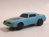 Vintage 1980 Kidco Key Cars Firebird Light Blue Plastic Body Die Cast Toy Car Vehicle