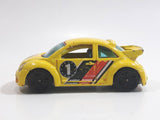 2002 Hot Wheels First Editions Volkswagen New Beetle Cup Yellow Die Cast Toy Car Vehicle
