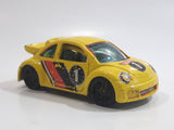 2002 Hot Wheels First Editions Volkswagen New Beetle Cup Yellow Die Cast Toy Car Vehicle
