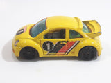 2002 Hot Wheels First Editions Volkswagen New Beetle Cup Yellow Die Cast Toy Car Vehicle