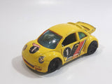 2002 Hot Wheels First Editions Volkswagen New Beetle Cup Yellow Die Cast Toy Car Vehicle