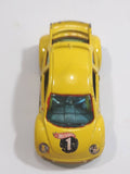 2002 Hot Wheels First Editions Volkswagen New Beetle Cup Yellow Die Cast Toy Car Vehicle