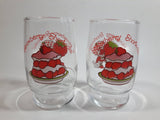 Vintage 1980 MCMLXXX Strawberry Shortcake 4" Tall Glass Cup Set of 2