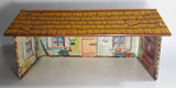 Vintage 1950s Marx Log Cabin Tin Toy House Building