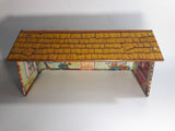 Vintage 1950s Marx Log Cabin Tin Toy House Building