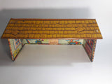 Vintage 1950s Marx Log Cabin Tin Toy House Building