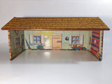 Vintage 1950s Marx Log Cabin Tin Toy House Building