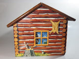 Vintage 1950s Marx Log Cabin Tin Toy House Building