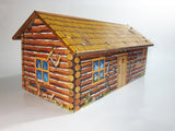 Vintage 1950s Marx Log Cabin Tin Toy House Building
