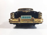 Rare Vintage 1950s Mitsuhashi Buick Sedan Black with Gold Chrome Trim Pullback Motorized Friction Tin Litho Toy Car Vehicle - 5220