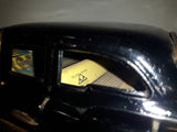 Rare Vintage 1950s Mitsuhashi Buick Sedan Black with Gold Chrome Trim Pullback Motorized Friction Tin Litho Toy Car Vehicle - 5220