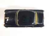 Rare Vintage 1950s Mitsuhashi Buick Sedan Black with Gold Chrome Trim Pullback Motorized Friction Tin Litho Toy Car Vehicle - 5220
