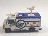 1995 Matchbox TV News Truck Van Sky Satellite Television White Die Cast Toy Car Vehicle