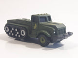 Unknown Brand Military Army Semi Truck with Tracks Dark Green Camouflage Die Cast Toy Car Vehicle