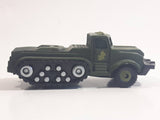 Unknown Brand Military Army Semi Truck with Tracks Dark Green Camouflage Die Cast Toy Car Vehicle